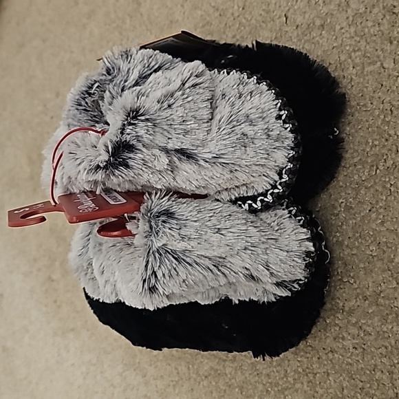 NWT Dearfoam's memory foam black and grey slippers size 5-6 - Picture 3 of 7